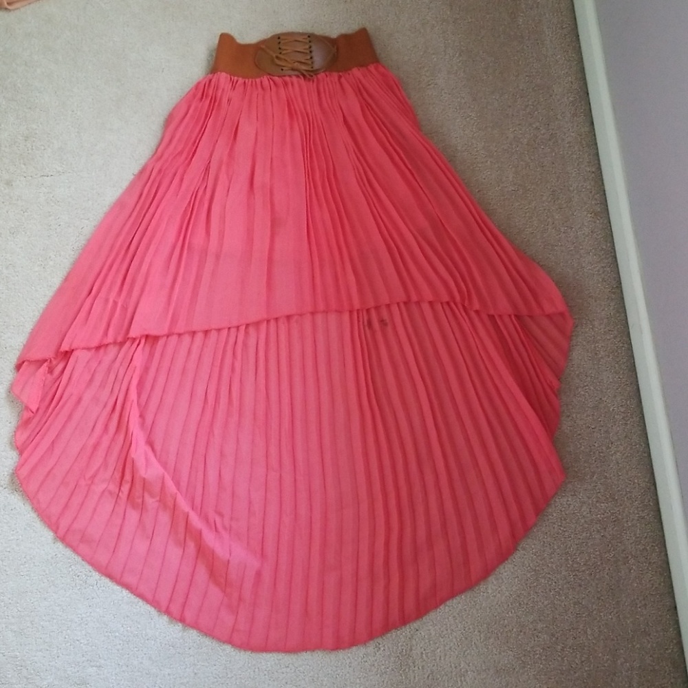 High low skirt.